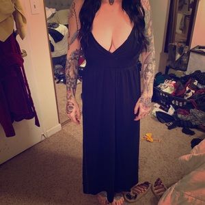 Black cotton maxi dress